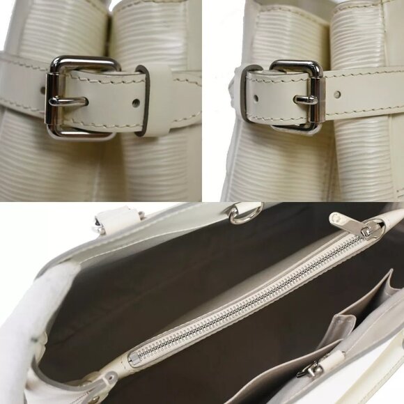 LOUIS VUITTON LV Logo Passy PM Hand Bag Epi Leather Ivoire - Picture 8 of 16